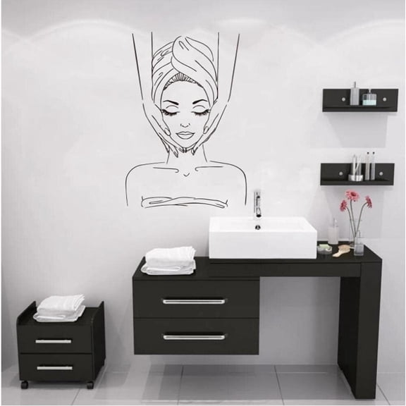 BH-JJSMGS Facial Spa Wall Stickers Home Decoration Beauty Salon Vinyl Window Decals Removable Art Wallpaper Original Fashion Poster