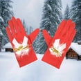 thumbnail image 2 of Women's Christmas Gloves with Bow Velvet Holiday Gloves for Christmas Parties White Free Size, 2 of 3