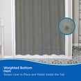 thumbnail image 6 of Kenney Medium Weight PEVA Shower Curtain Liner, 70" W x 72" H, Gray, 6 of 7