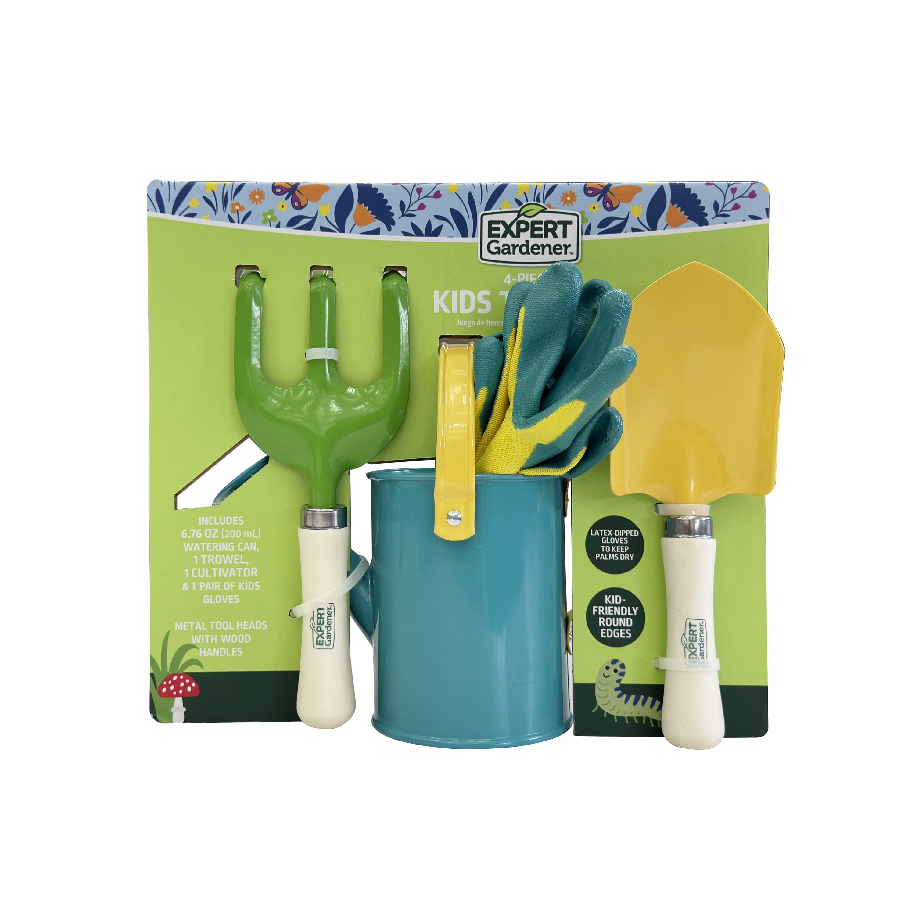 Expert Gardener 4-Piece Kids Gardener Tools, Metal Tool Heads with