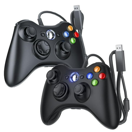 2 Pack X-Box 360 Controller Wired Joysticks Video Game Controller with Wired USB for Microsoft X-Box 360 & PC Windows XP/7/8/10, with Upgrad Joystick