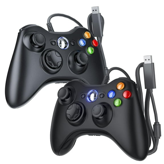 2 Pack X-Box 360 Controller Wired Joysticks Video Game Controller with Wired USB for Microsoft X-Box 360 & PC Windows XP/7/8/10, with Upgrad Joystick