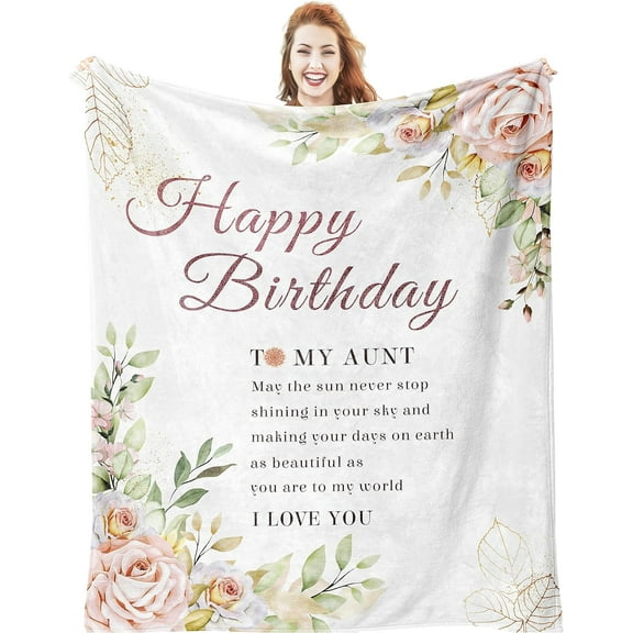 LHSHID Aunt Birthday Gift Happy Birthday Gifts for Aunt Birthday Gift for Aunt Aunt Birthday Gifts from Niece Aunt Birthday Gifts Birthday Gift for Aunt from Niece Aunt Birthday Blanket 30"x40"
