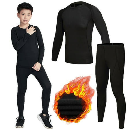 

MLFU Kids Thermal Underwear Winter Warm Thermal Top for Cold Weather 2-Piece Set