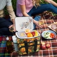 thumbnail image 5 of FORMRS Insulated Cooler Bag 24 Cans Capacity Soft Leakproof Lunch Box with Side Pockets, Green Retro Leaves, 5 of 7