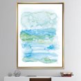 thumbnail image 3 of Aquarelle de Bleu Abstrait et Vert - Toile Encadrée Moderne, 3 of 3