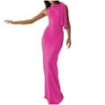 thumbnail image 2 of Antinious Wedding Guest Dresses for Women Solid Hanging High Slit Sleeveless Formal Evening Dresses,Hot Pink,L, 2 of 5