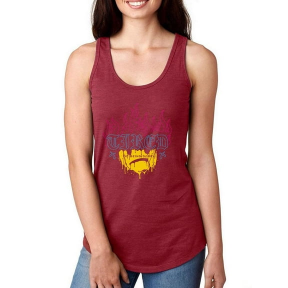 Tired Of Being Sorry Melt Face Racerback Tank Women -Image by Shutterstock, Female x-Large