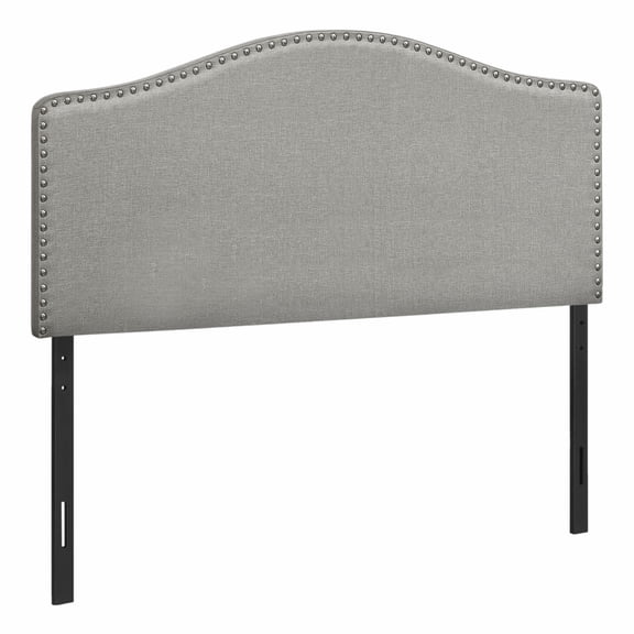 63" Upholstered Gray Linen Headboard for Queen-Size Bed
