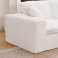 thumbnail image 5 of 107" Modern Boucle L-Shaped Sectional Sofa with Moveable Ottoman for Living Room, Comfy Cloud Couch with Pillows, Diy Combination (Beige), 5 of 10