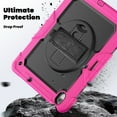 thumbnail image 4 of For iPad Air 13 inch Case (2025 M3/2024 M2), 360 Rotating Shockproof Cover with Stand, Screen Protector, Shoulder Strap, Rose, 4 of 7