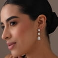 thumbnail image 2 of Charmsy Cubic Zirconia Silver Drop Earrings for Women | Handmade CZ Earrings for Women, 2 of 6