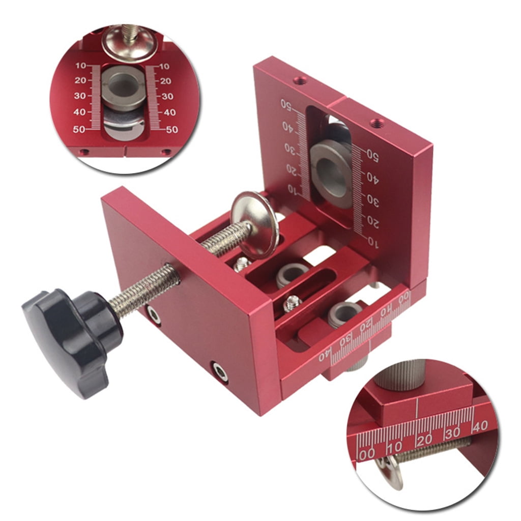 3-in-1 Punching Locator Wood Doweling Jig Hole Drilling Guide Hole Puncher Positioning Clamping Range 0-60mm 2.36inches