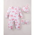 thumbnail image 3 of KIMI BEAR Newborn Baby Girls Layette Set 4 Packs 3-6 Months Shower Gifts Essential Clothing Short Sleeves Long Sleeves Romper Top Pants and Bodysuit with Hats and Gloves 15pcs Clothes Pink, 3 of 10
