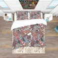 thumbnail image 3 of Designart 'Floral Botanical Pattern with Engraved Flowers' Bohemian & Eclectic Bedding Set - Duvet Cover & Shams, 3 of 4