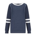 thumbnail image 5 of Women's Long Sleeve Shirts Color Block Casual Crew Neck Pullover Tops Basic Tee Shirt Spring Summer Trendy Clothes, 5 of 6