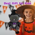 thumbnail image 5 of SUWJELANY Witch Cloak Cat Stuffed Animal, 10"Soft Black-Cat plush Toy with Hat, Cute Black-Cat Plushie Wearing Cloak decor Gift for Kids Adults, 5 of 6