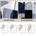 thumbnail image 3 of Navy Blue Black Kitchen Window Curtains, Swag Curtains Valance for Bedroom Living Room Bathroom, Art Modern Abstract Geometric Rod Pocket Window Treatment Curtain Block Drapes 2 Panels 36"x36", 3 of 9
