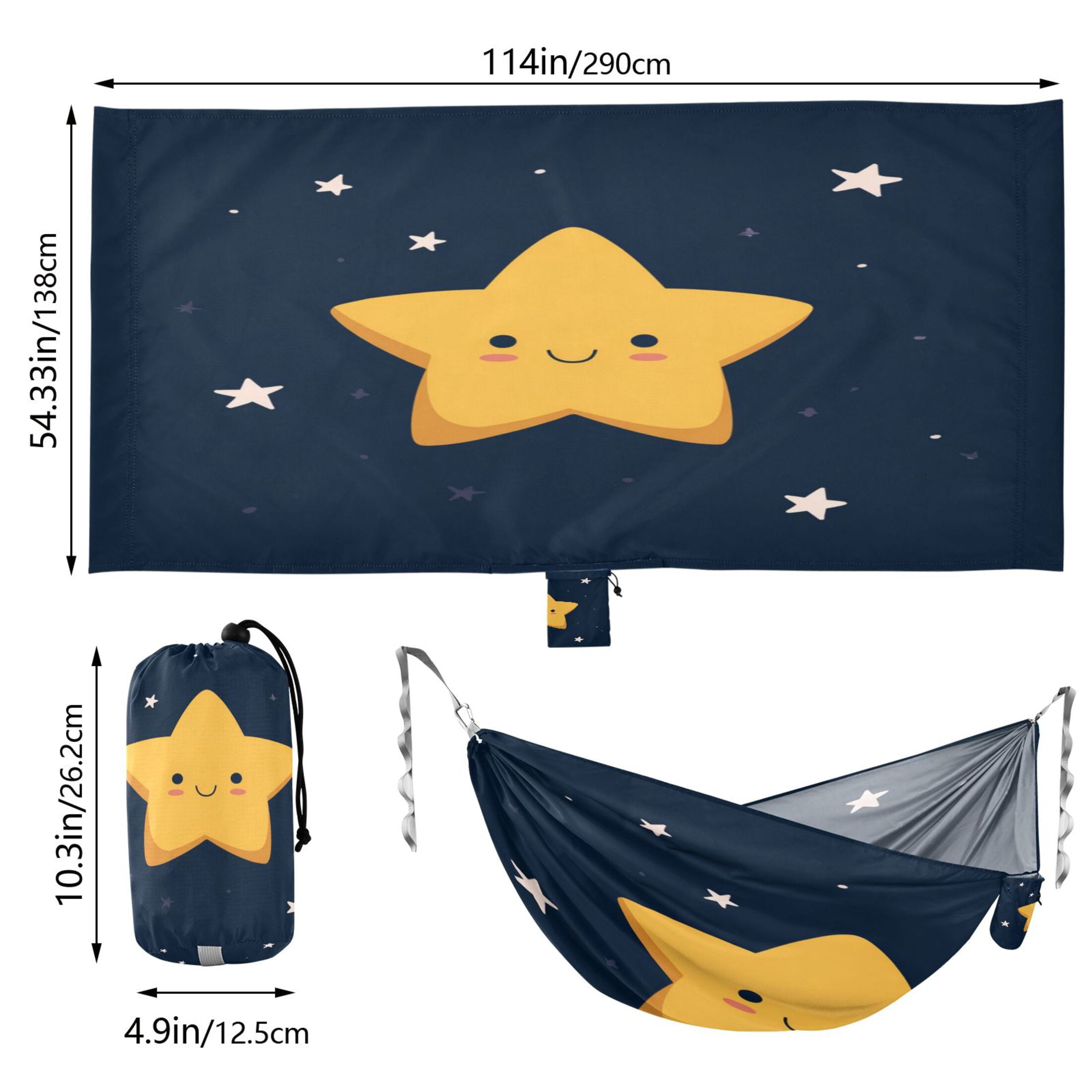 Hammock Camping Hammock Nylon Portable Hammock Travel Camping Hammock Bright Glowing Stars Art