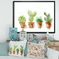 thumbnail image 2 of Designart 'Cacti In Gentle Tones In Ceramic Pots I' Traditional Framed Canvas Wall Art Print, 2 of 5