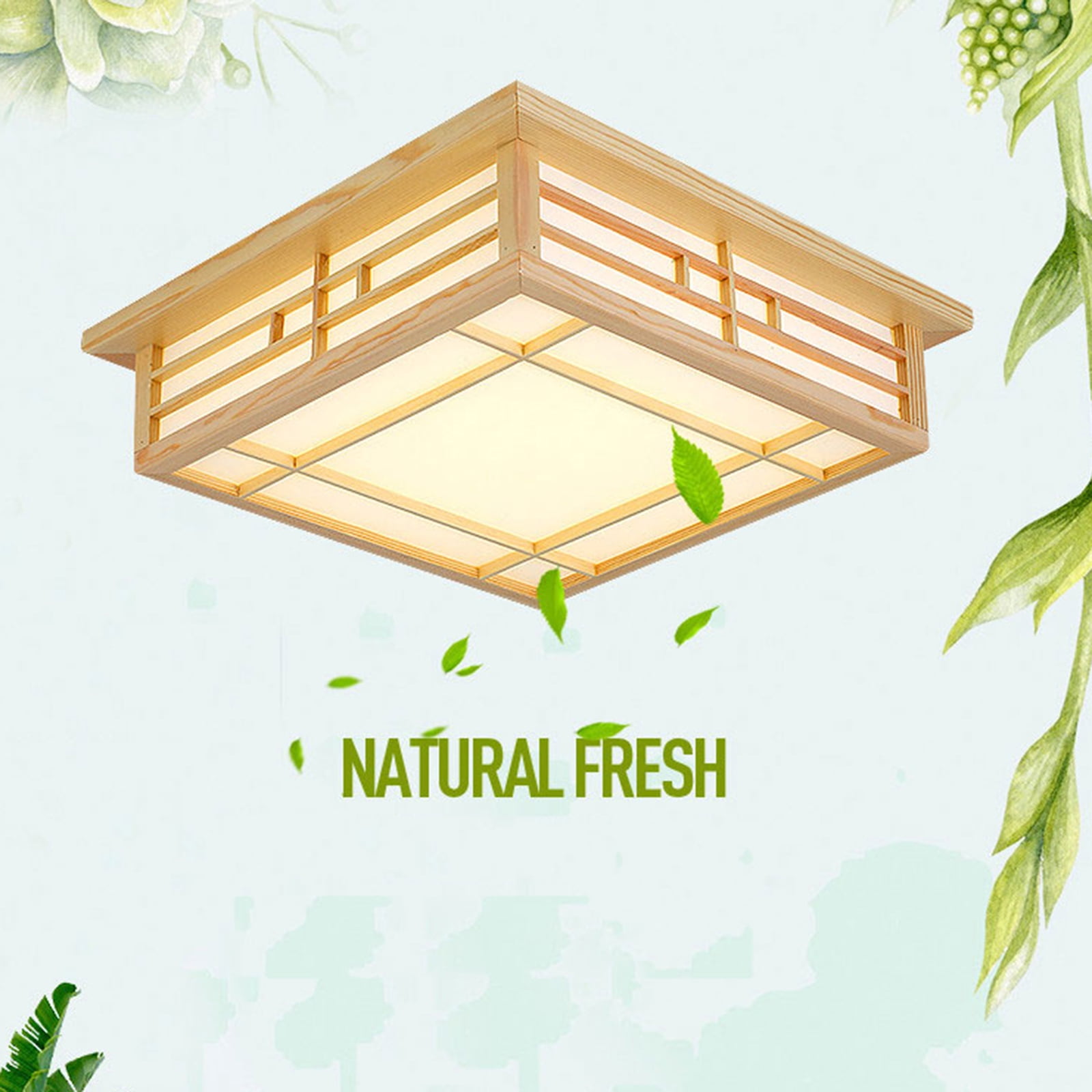 13.8*13.8in Remote Control Assembly Indoor Ceiling Lamp Square Tatami Ceiling Light for Bedroom Ceilings Laundry Rooms Hallways