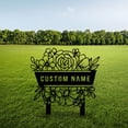 thumbnail image 4 of Custom Flowers Garden Stake,Floral Metal Garden Yard Sign, Personalized Gardener Name Plaque Stake,Outdoor Lawn Courtyard Decor, 4 of 5