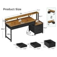 thumbnail image 3 of Computer Desk with 4 Drawers, 55 Inch Office Desk with Printer Shelf & Built-in Power Outlet, Work Desk with Monitor Shelf for Home Small Spaces, Rustic Brown, 3 of 8