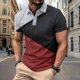 thumbnail image 4 of Ceisia Men's Summer Casual Diagonal Color Block Mesh Short Sleeve Lapel Shirt Multicolor M Gifts, 4 of 7