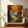thumbnail image 6 of Autumn Golden Path Country Cottage Canvas Print, Rustic Seasonal Cozy Farmhouse Home Wall Decor Art, 6 of 8