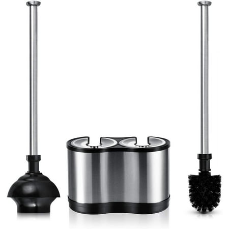 ToiletTree Products Modern and Sleek Deluxe Freestanding Toilet Brush and Plunger Combo