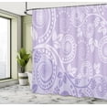 thumbnail image 4 of Ambesonne Swirls Shower Curtain, Curlicue Antique Form Floral, 69"Wx75"L, Lavender Violet, 4 of 4