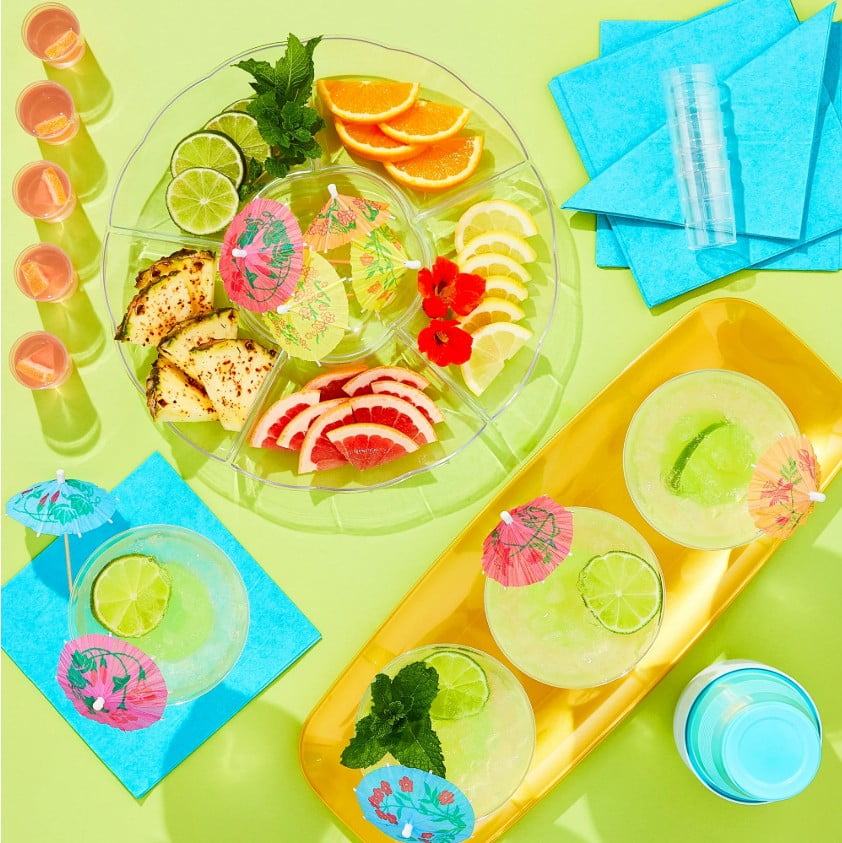 1 Count, 12 IN Clear Round Plastic Compartment Tray, by Way To Celebrate