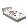 thumbnail image 2 of Ambesonne Floral Fitted Sheet & Pillow Sham Set, Watercolor Cartoon Sheep, Twinxl, Multicolor, 2 of 2