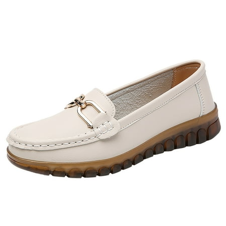 

Kmaischai White Tennis Shoes Leisure Women S Four Seasons Solid Color Non Slip Wedges Round Toe Breathable Slip On Lazy Cloth Shoes Comfortable Slip On Shoes For Women Semi Casual Closed Toe Shoes F