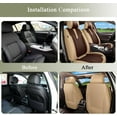 thumbnail image 4 of LAONNVIR Front Car Seat Cover Fit for Lexus NX 2007-2025 Front Set Leather Seat Cushion Airbag Compatible Automative Seat Cover Protector Beige&Brown,2PCS Front, 4 of 8