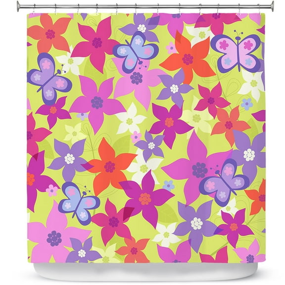 Shower Curtains 70" x 84" from DiaNoche Designs by Julia Grifol - Happy Garden II