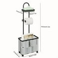 thumbnail image 5 of 1 Freestanding Paper Towel Holder with Storage Space - Holds 6 Rolls Of Spare Roll Paper, Heavy-duty Steel, Oil Bronze Finish, Easy Assembly, Space-saving Toilet Paper Organizer, 5 of 8