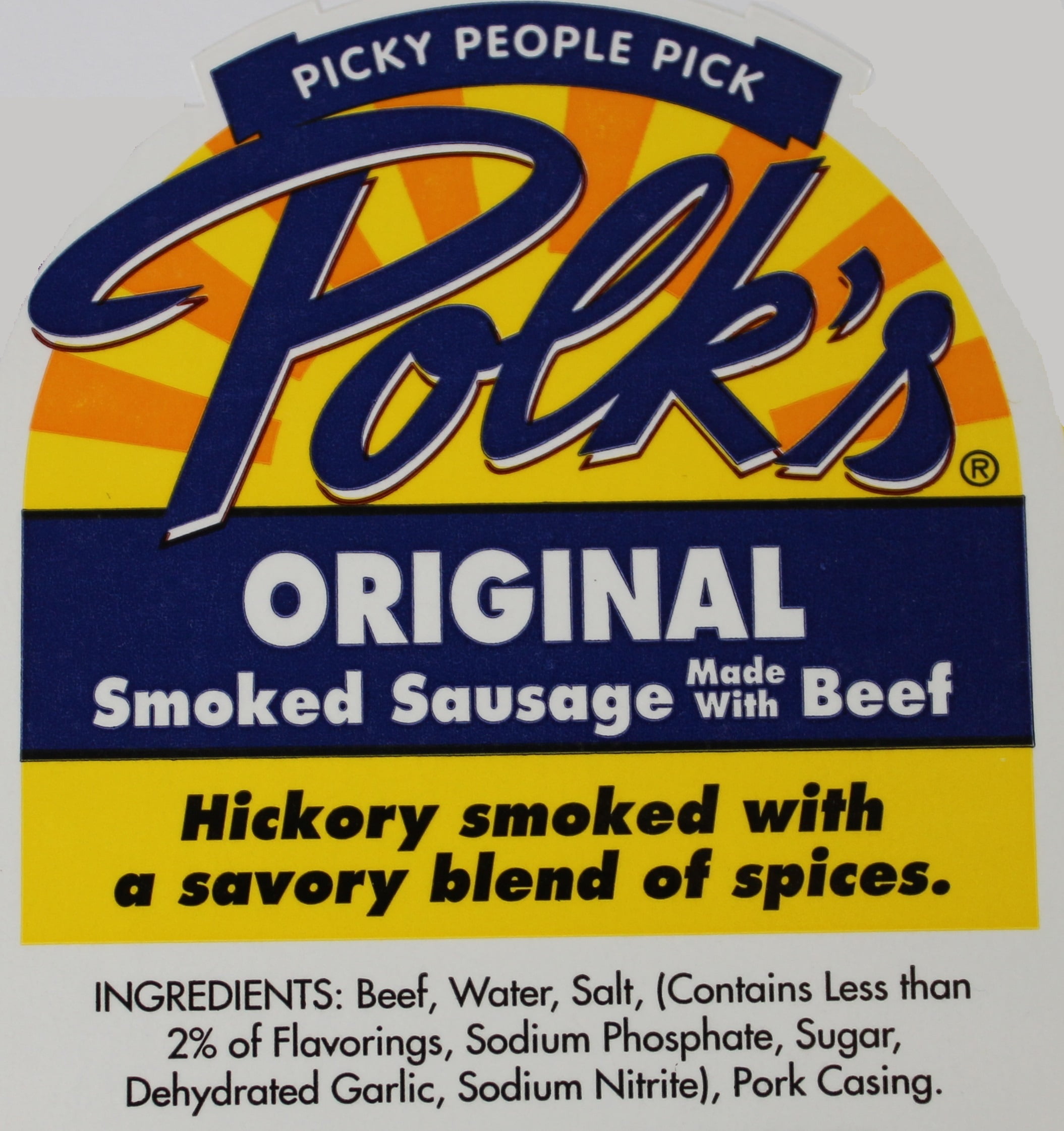 Polk's Original Smoked Sausage, Made with Beef, Fully Cooked, Keep Refrigerated, 32 oz