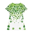 thumbnail image 4 of Niñas Vestido de Día de San Patricio Manga Corta Cuello Redondo Casual para 3-12 Años Niños Niños Verano, 4 of 9