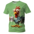 thumbnail image 3 of Mens Graphic T-shirts Short Sleeve Crewneck Tops 3D Silly Animal Character Print Humor Casual Lightweight T Shirts for Man Green S, 3 of 3