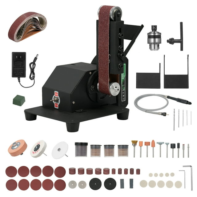 Mistaha Ensemble Compact de Ponceuse à Ceinture avec Batterie au Lithium 250 W et Batterie 1200 mAh - Prise US Noire - Angle Ajustable - Matériau en Métal - Modèle de Luxe
