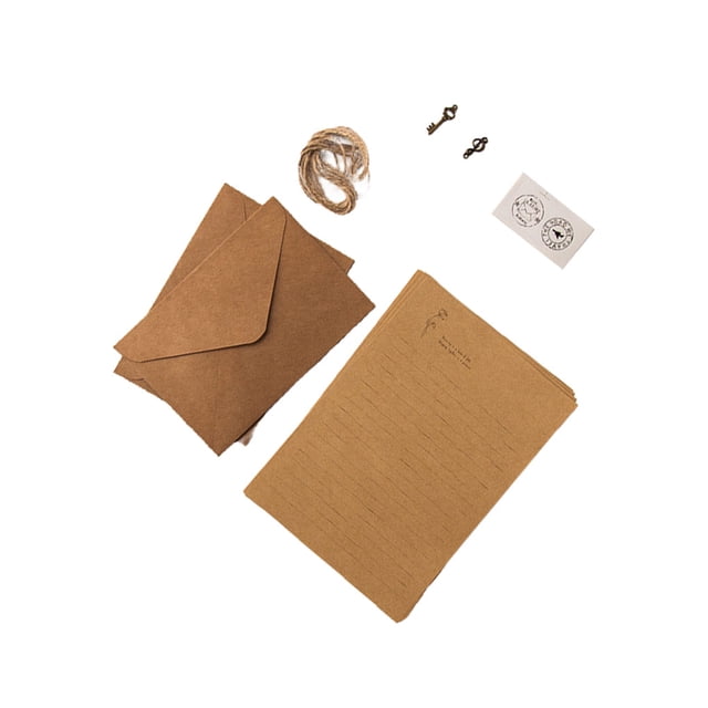 Seitruly Paquete de 12 sobres de Kraft, artesanía antigua, superficie lisa, sin rebabas, sello de papel con letras, cuerdas adhesivas, suministro de cartulina tipo 9