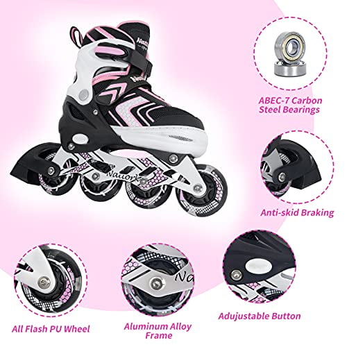 Buy Nattork Adjustable Inline Skates,Girls Inline Skates for Kids with