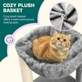 thumbnail image 3 of Einfach 14" Cat Tree Plush Hammock Tower with Sisal Scratch Post & Toy Ball for Indoor Kittens, Grey, 3 of 9