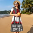 thumbnail image 4 of Naloa Chillin with My Gonme Print Womens Summer A-Line Dress with Pockets,Short Sleeve Dresses,Flowy Beach Swing Dress for Vacation Travel, 4 of 6