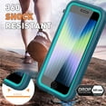 thumbnail image 4 of For iPhone SE 2022 Case iPhone SE 3rd Generation Waterproof,Built-In Screen Protector Mag-Safe Case Cover (Dark Blue/Green), 4 of 8