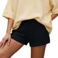 thumbnail image 3 of Micro Shorts for Women 2026 Summer Elastic High Waist Knitted Wide Leg Casual Shorts Loungewear, 3 of 5