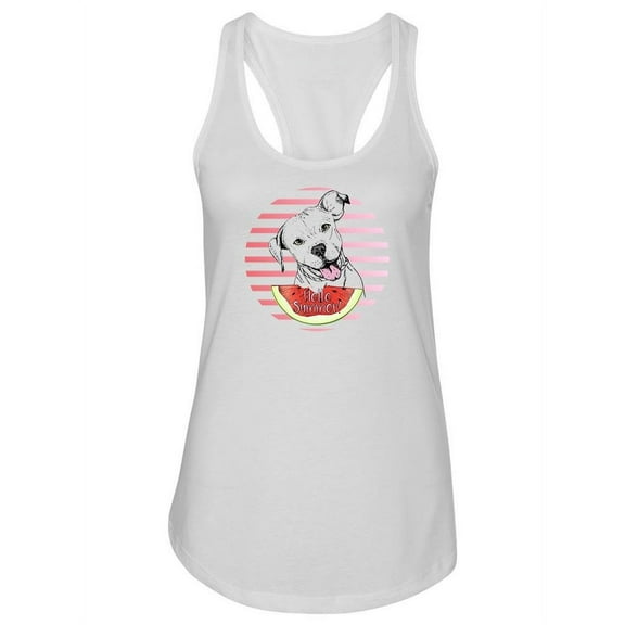 Cute Dog With Watermelon Slice. Tank Women -Image by Shutterstock, Female x-Large