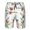 thumbnail image 3 of Logiee Pretty Floral With Leaves Print Mens Swim Trunks Quick Dry Board Shorts,Breathable Hawaii Beach Shorts Swimwear Bathing Suits-X-Large, 3 of 6