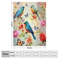 thumbnail image 4 of WERPE   Print with Birds, Flowers and Butterflies Super Soft Throw Blanket Comfortable Warm Velet Plush Bed Blankets White, 4 of 6